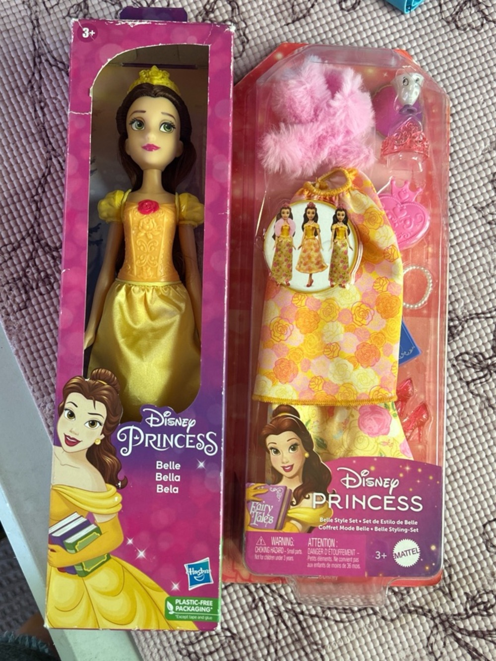 NIB Disney Princess Belle Barbie Doll & Style Accessory Set Sealed
